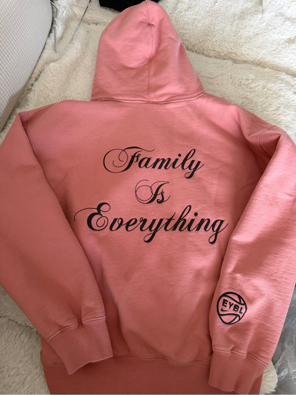 Nike Custom-Family is Everything EYBL Hoodie in Fossil Rose SIZE MED - Picture 2 of 3